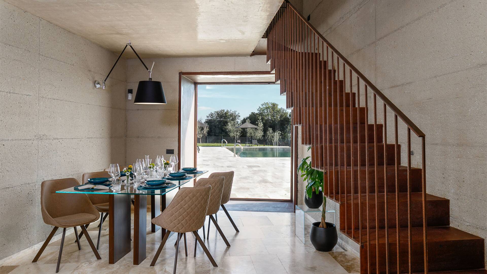 dining area with French windows