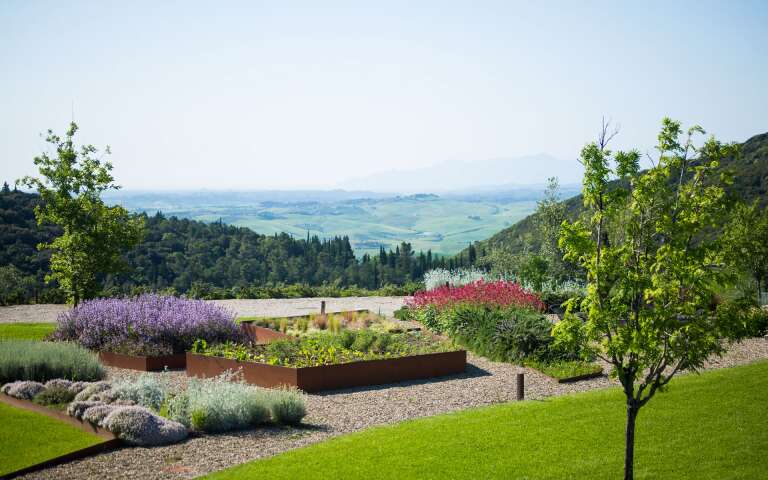 well-manicured garden