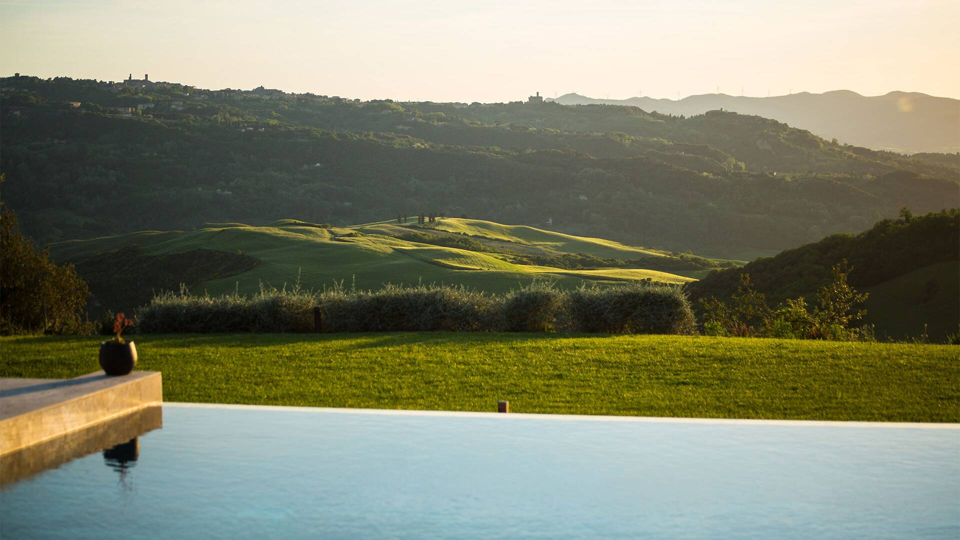 view over the valley by the pool