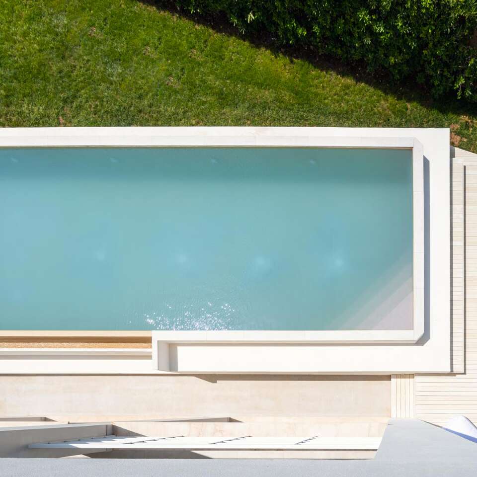 swimming pool and sunbathing area