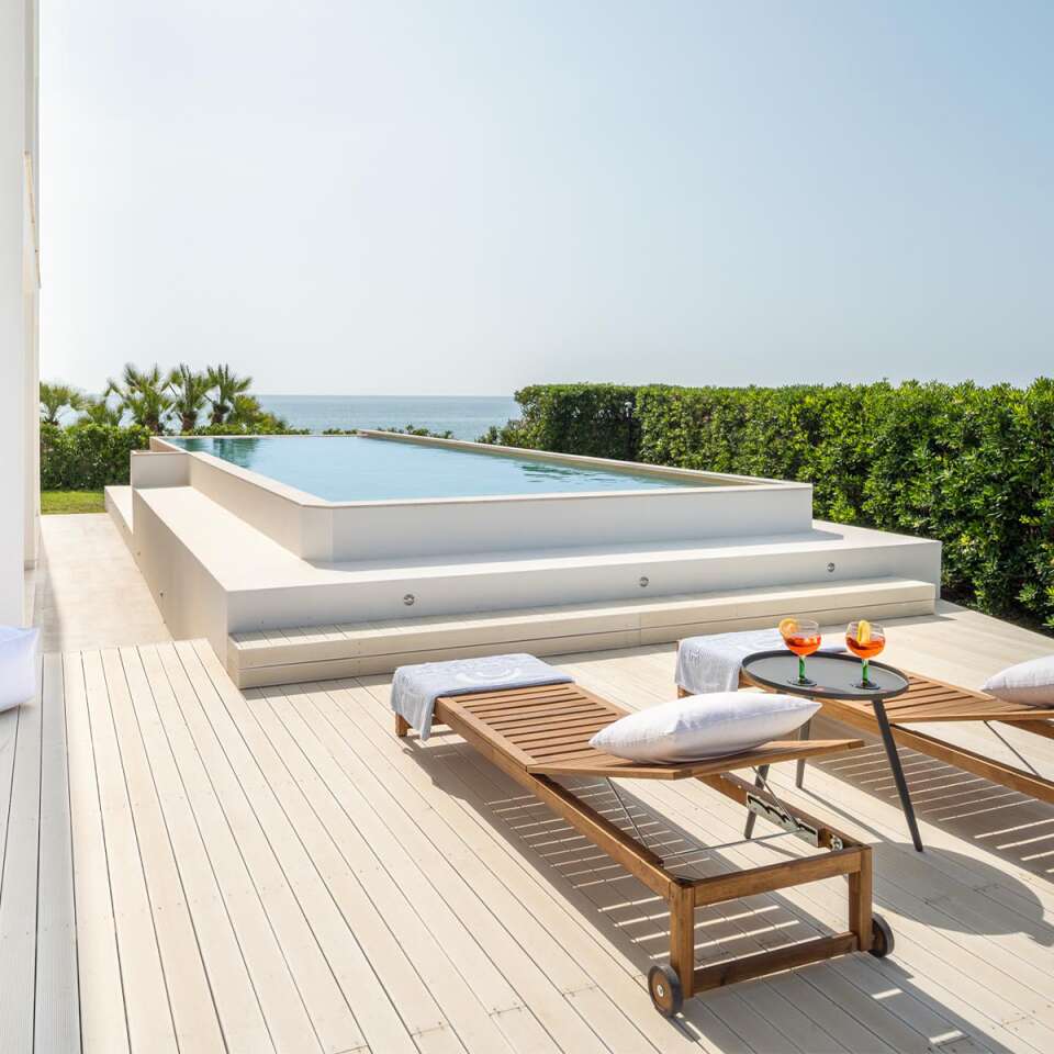 swimming pool with sea view