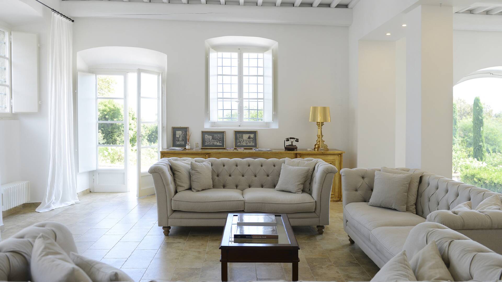 spacious living room with access to the garden