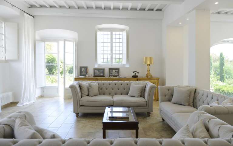 spacious living room with access to the garden