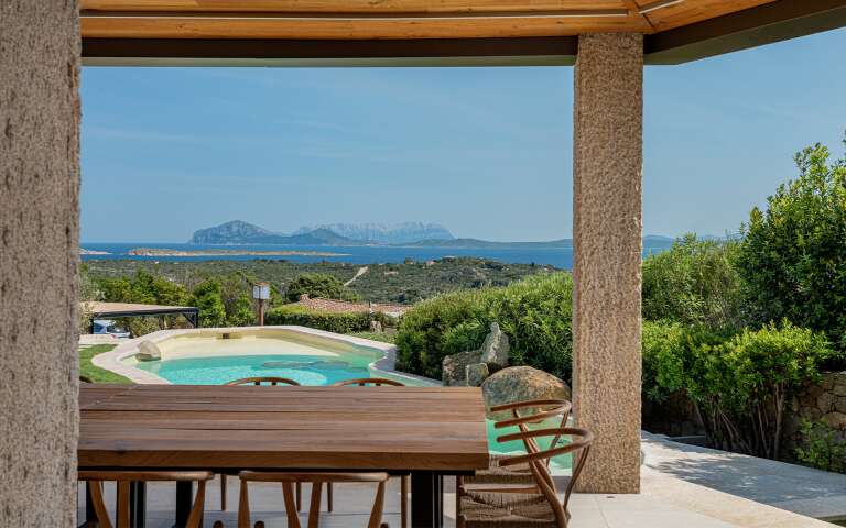 al fresco dining area with sea view