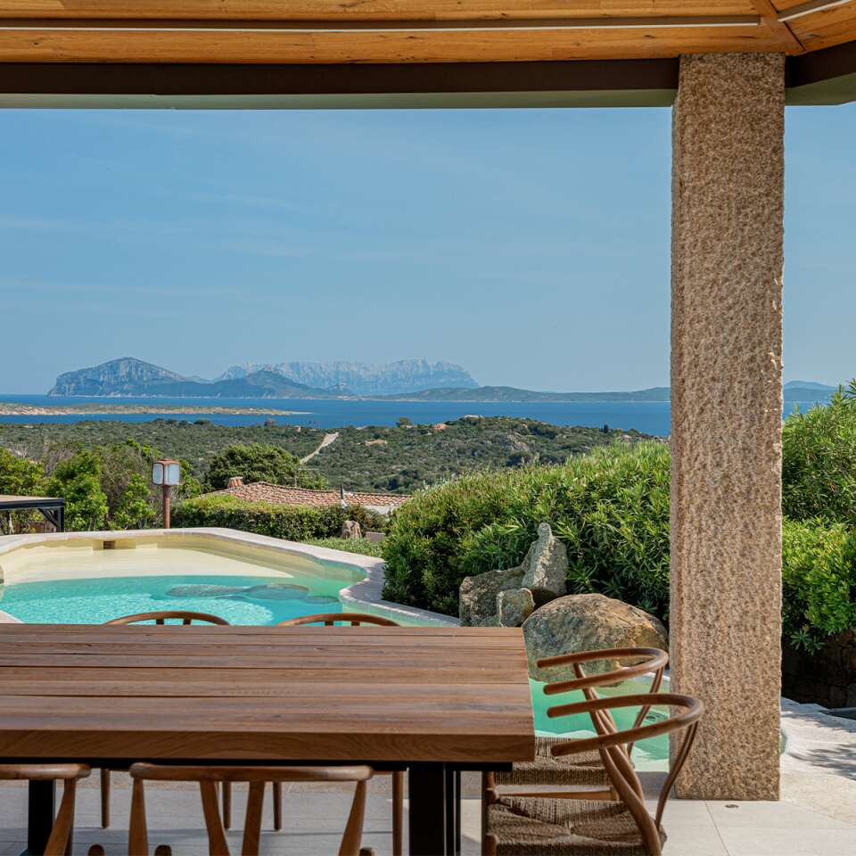 al fresco dining area with sea view