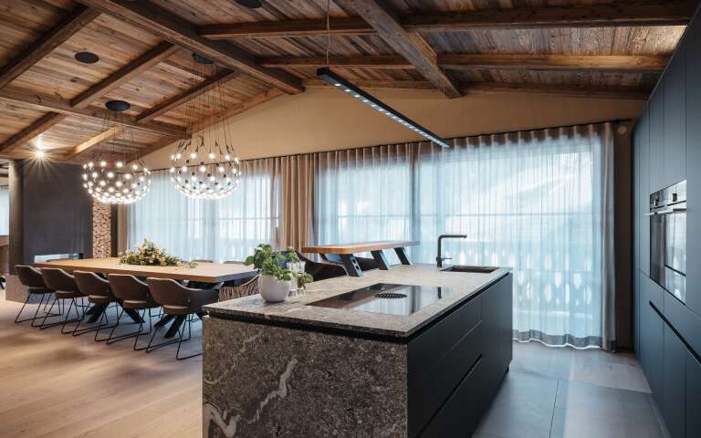 gourmet kitchen with island