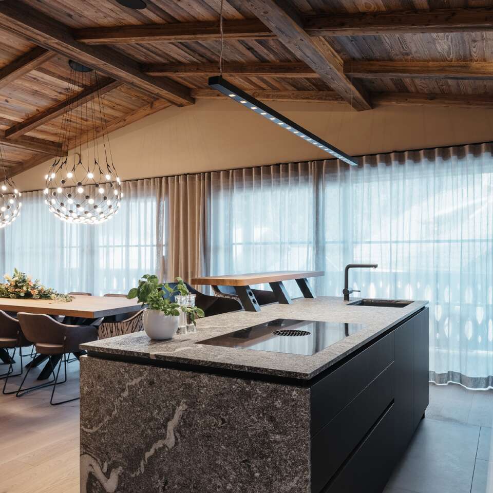 gourmet kitchen with island