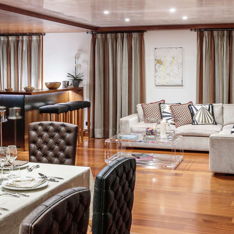 dining and cosy sitting area