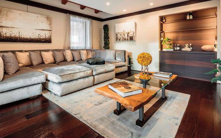 living room with coffee table