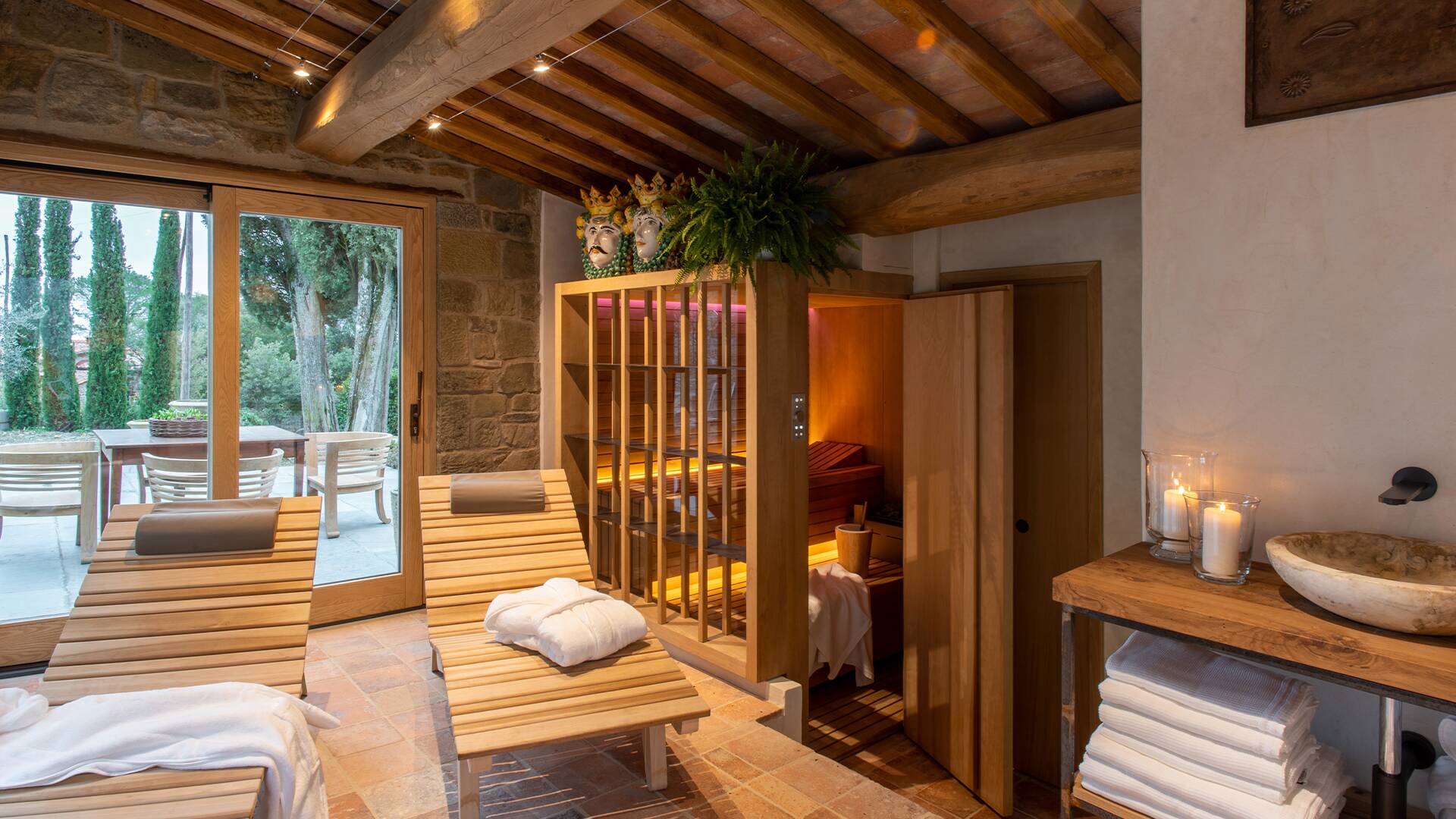 elegant private sauna