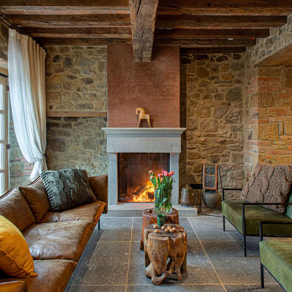 cosy living room with fireplace