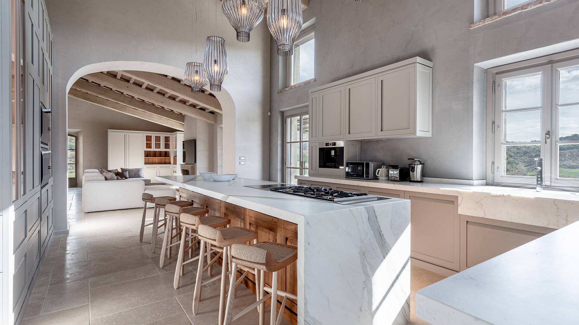 marble counter and Gaggenau appliances