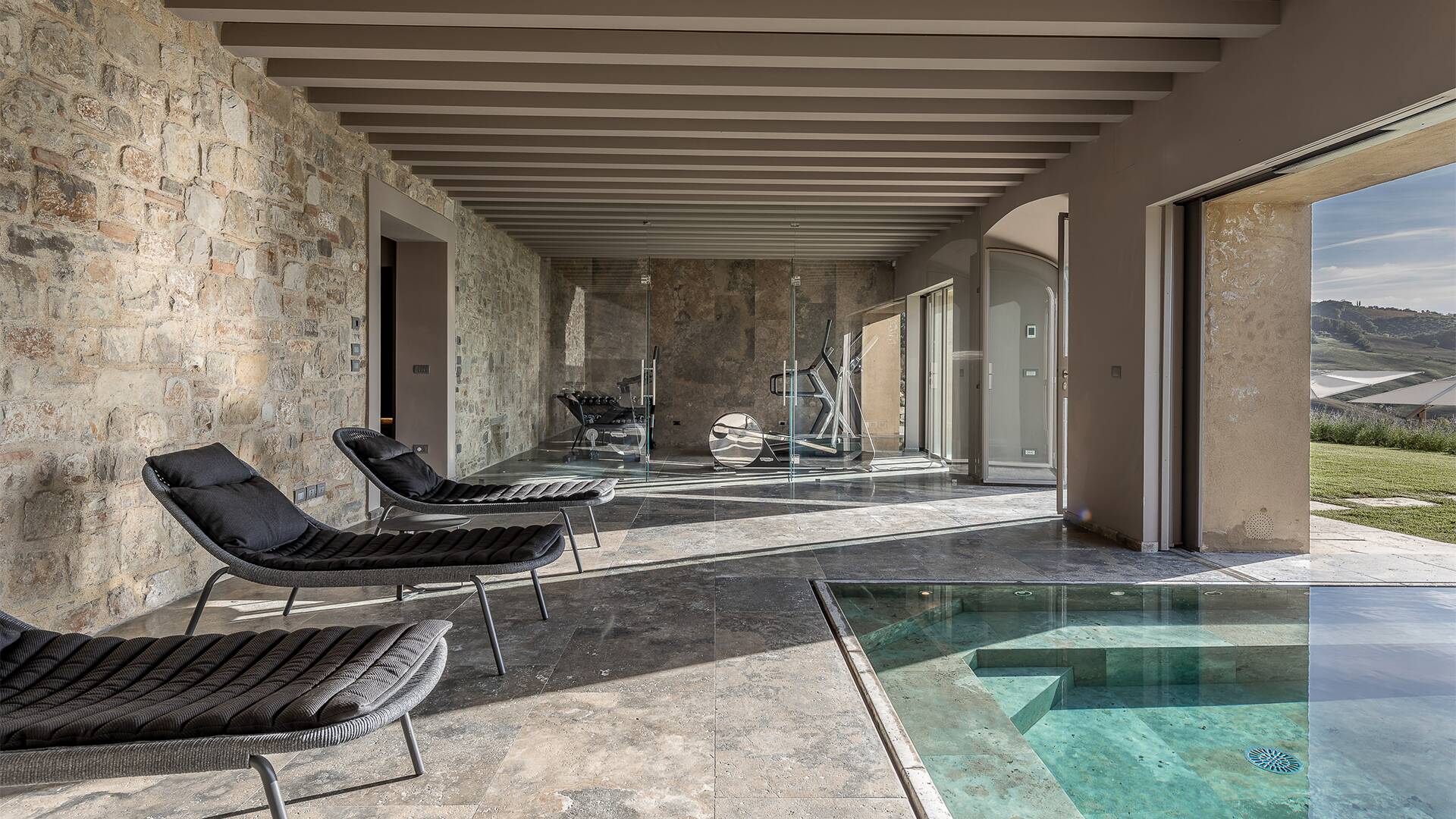 main villa, indoor outdoor pool