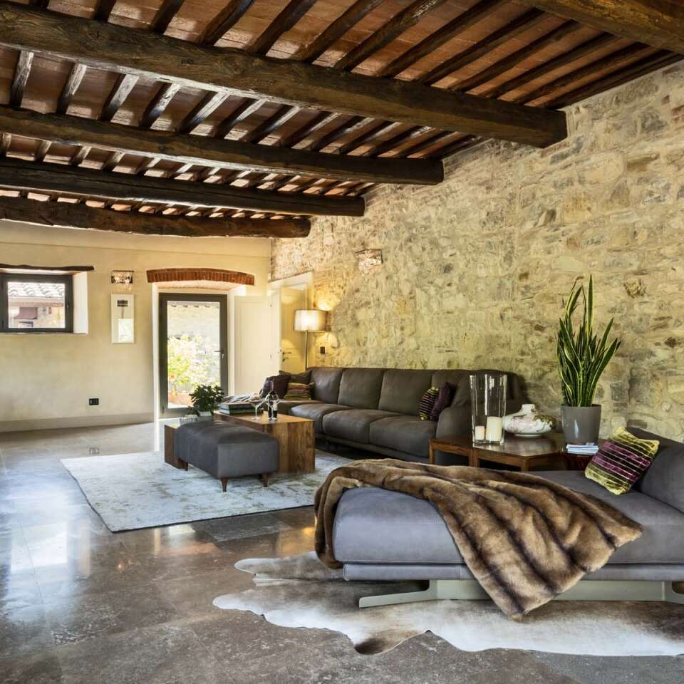 living room with fireplace