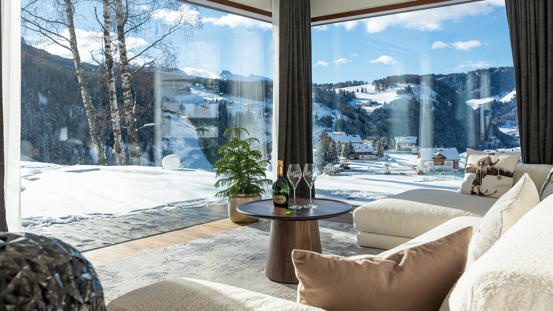 cosy sitting area with French windows