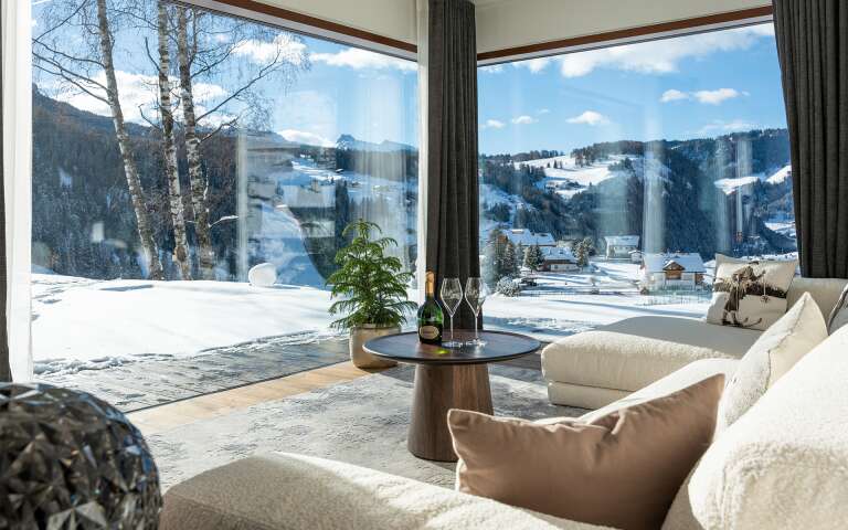 cosy sitting area with French windows