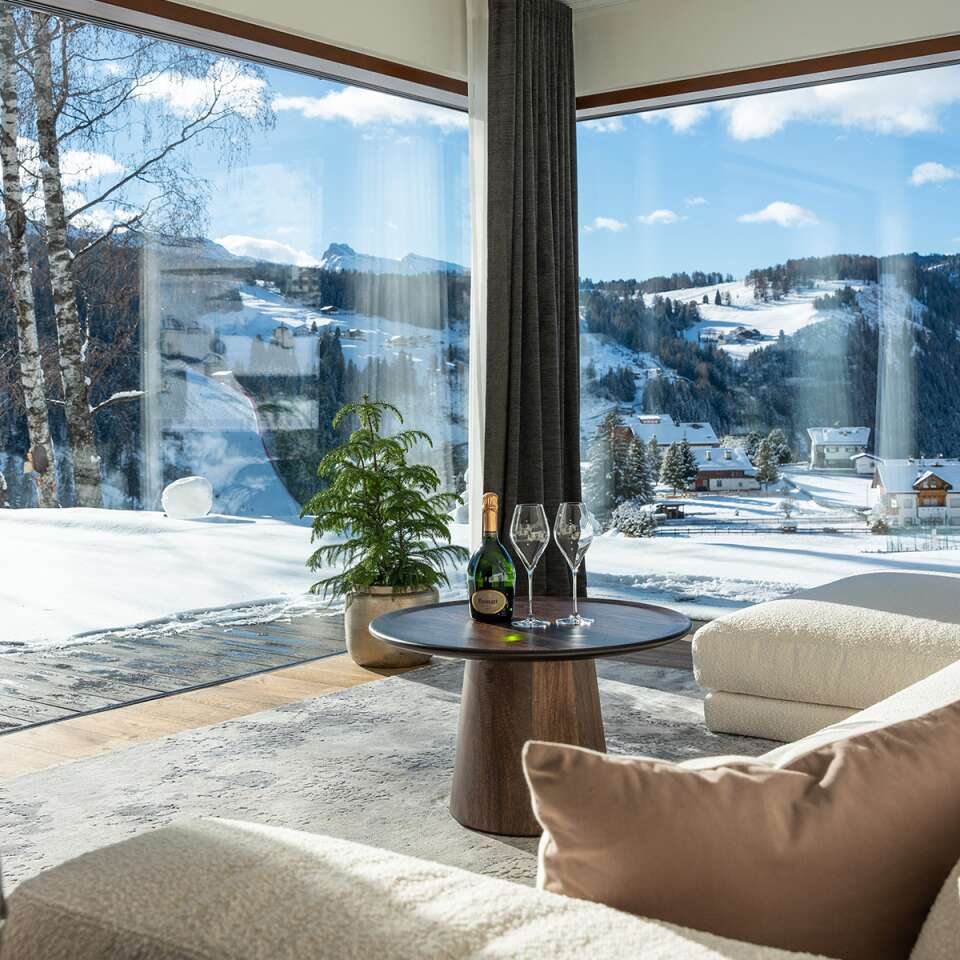cosy sitting area with French windows