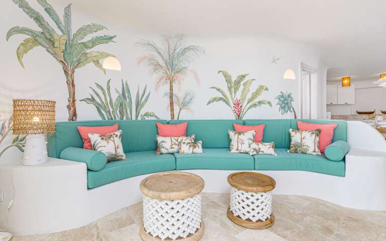 vibrant sitting area