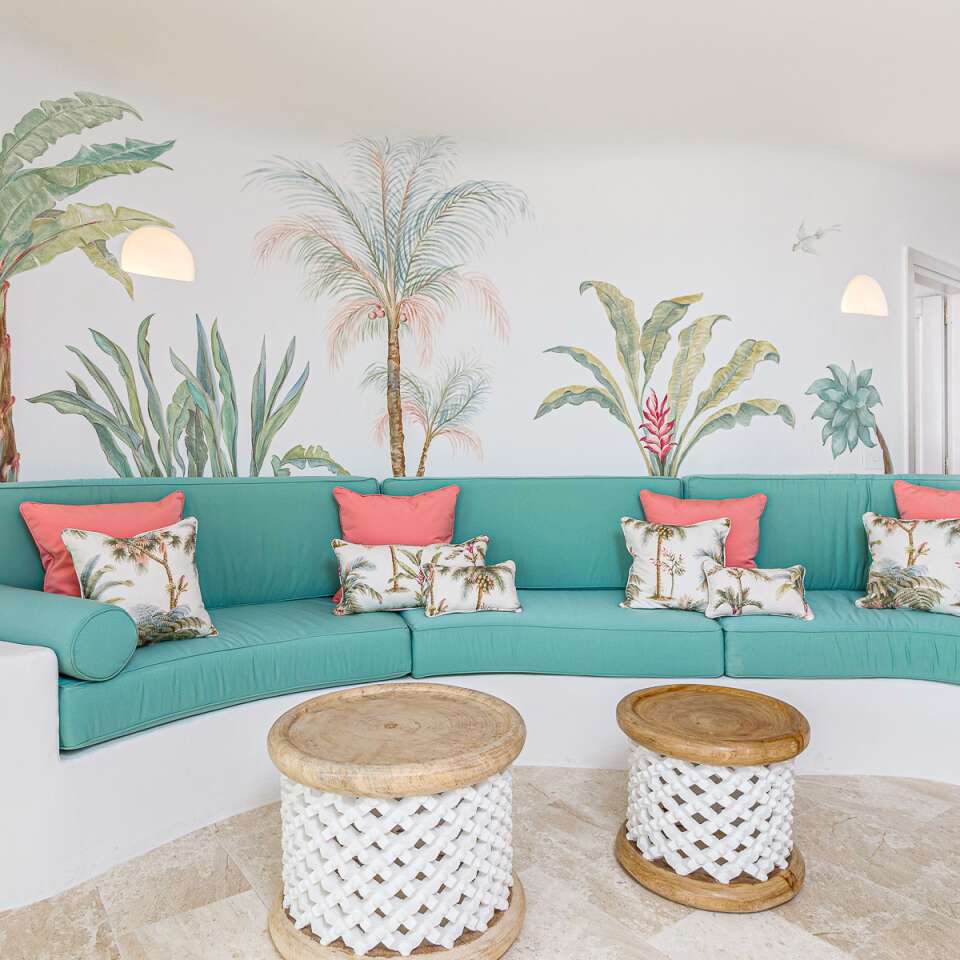 vibrant sitting area