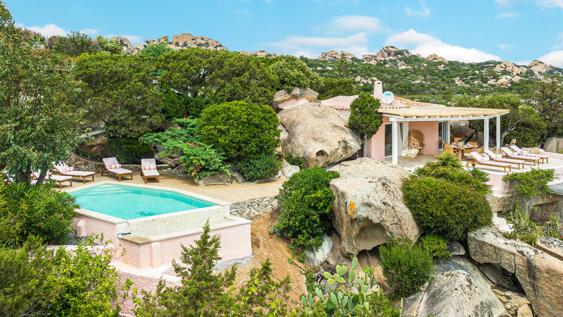 swimming pool and sunbathing area
