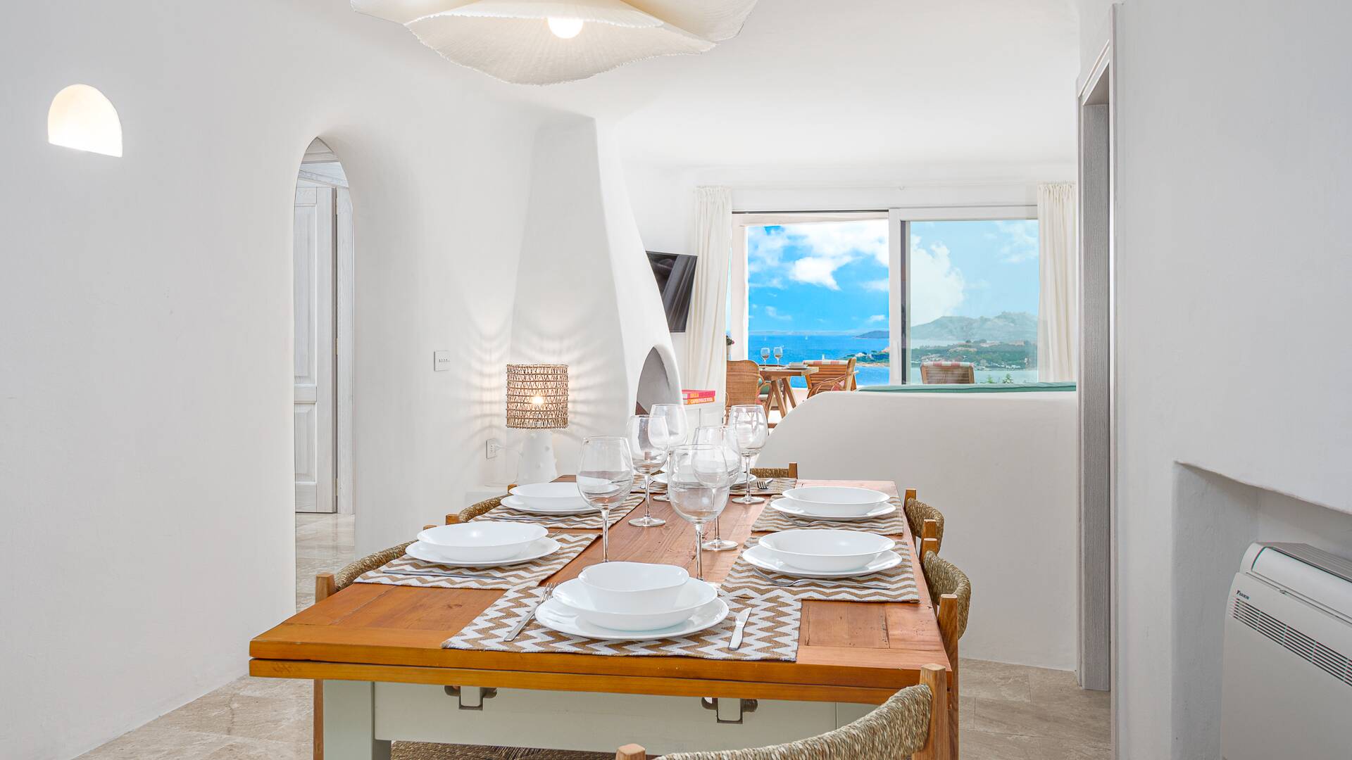 dining room with sea view