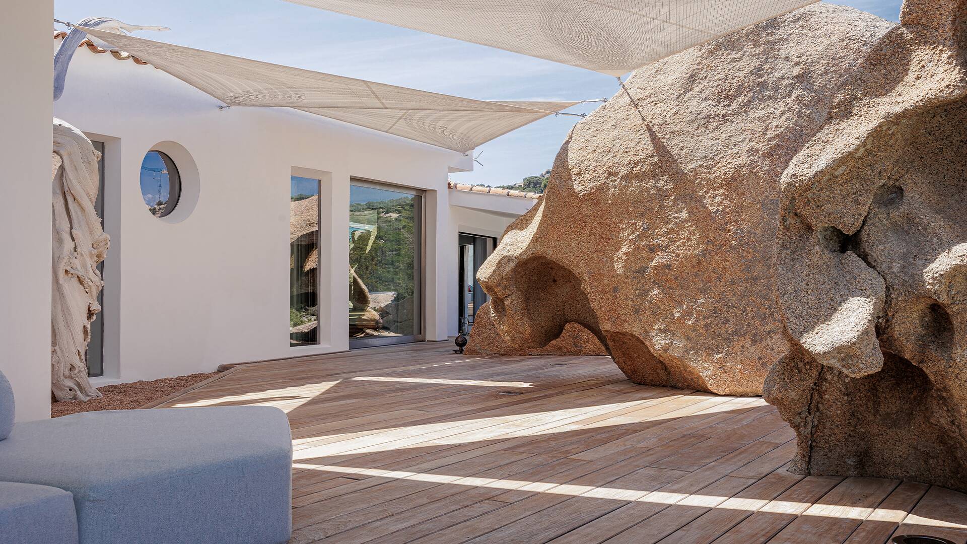 peculiar terrace with rocks