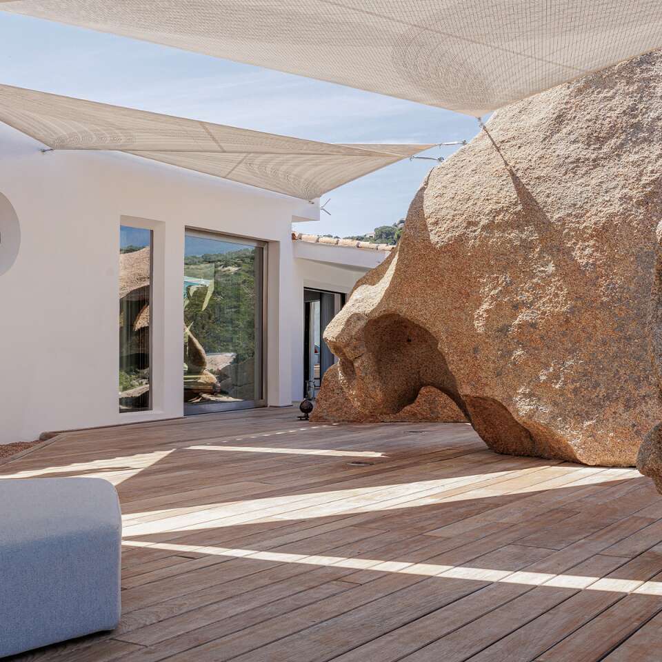 peculiar terrace with rocks