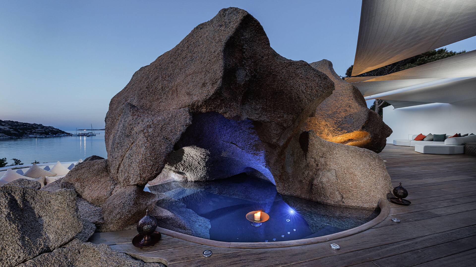 pool with local rock 