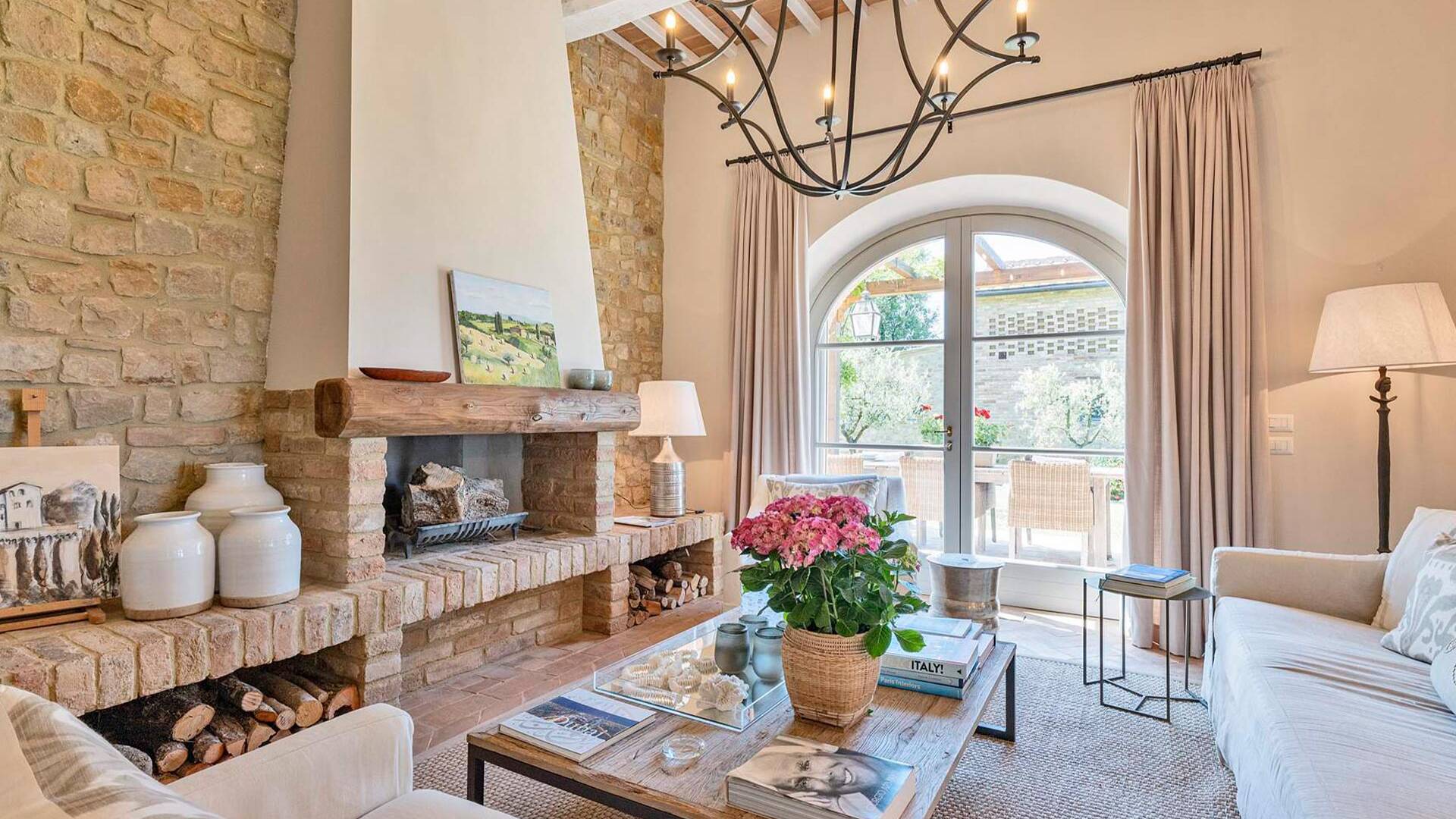 living room with large and comfortable sofa