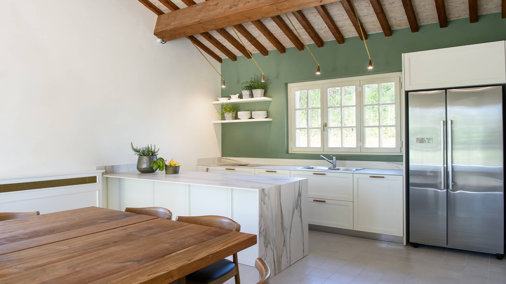 equipped kitchen with island