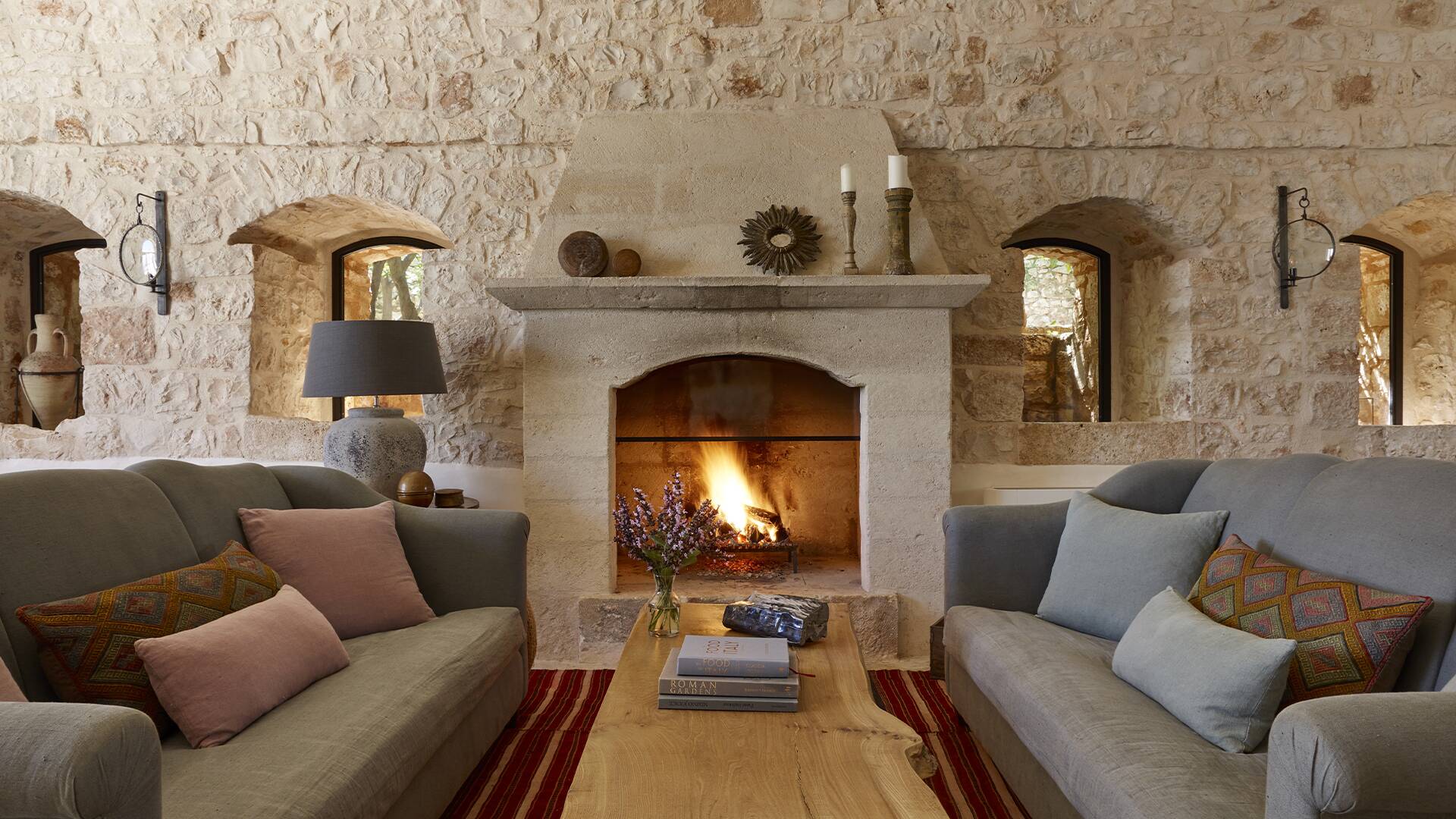 cosy living room with fireplace