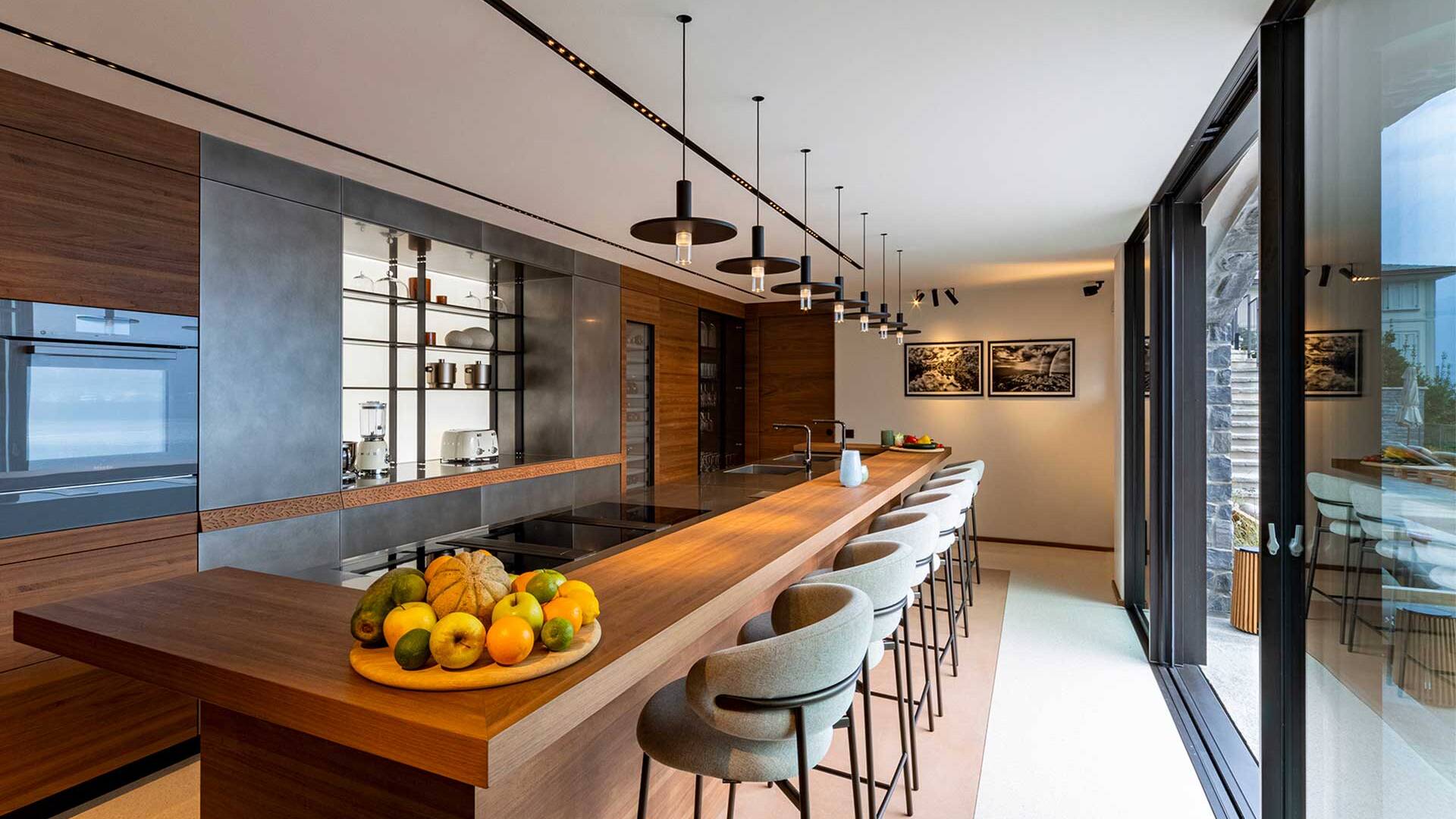 countertop with stools