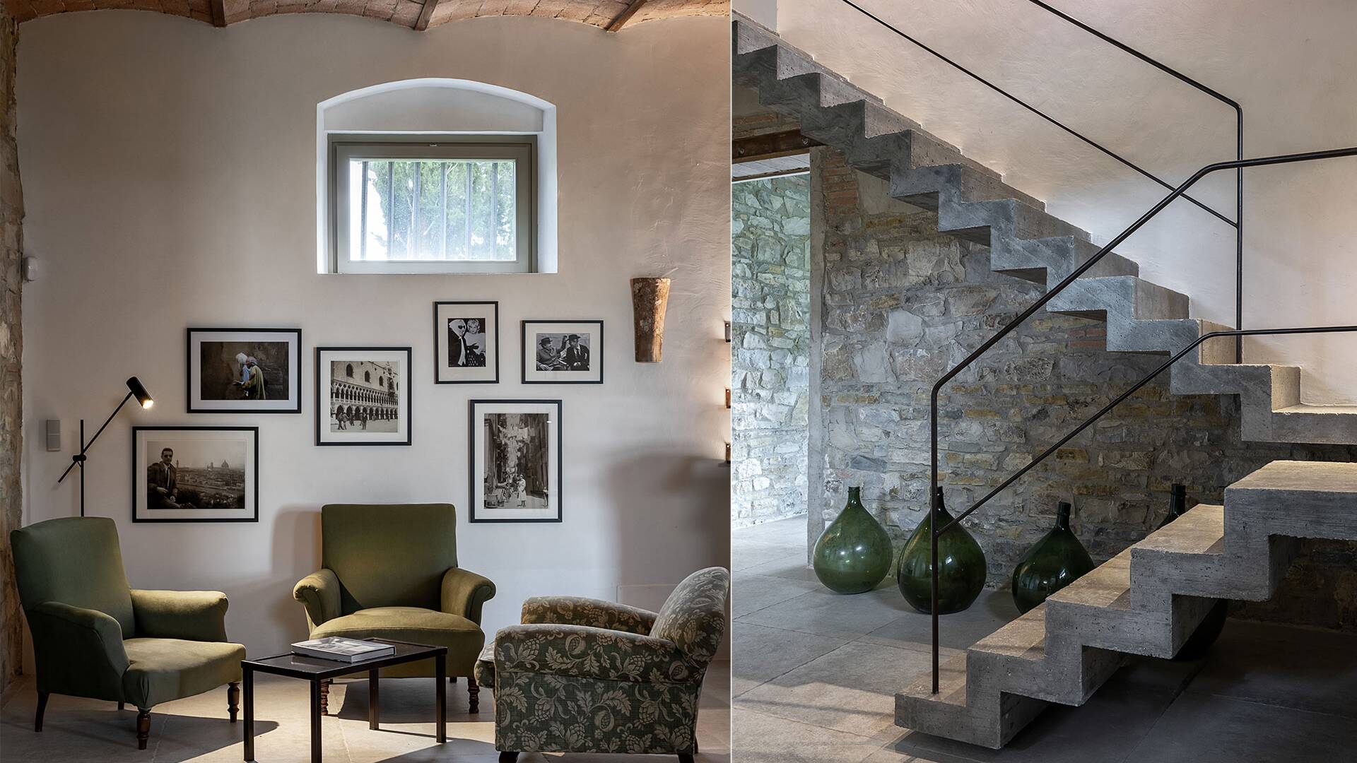main villa, stairs from ground to first floor