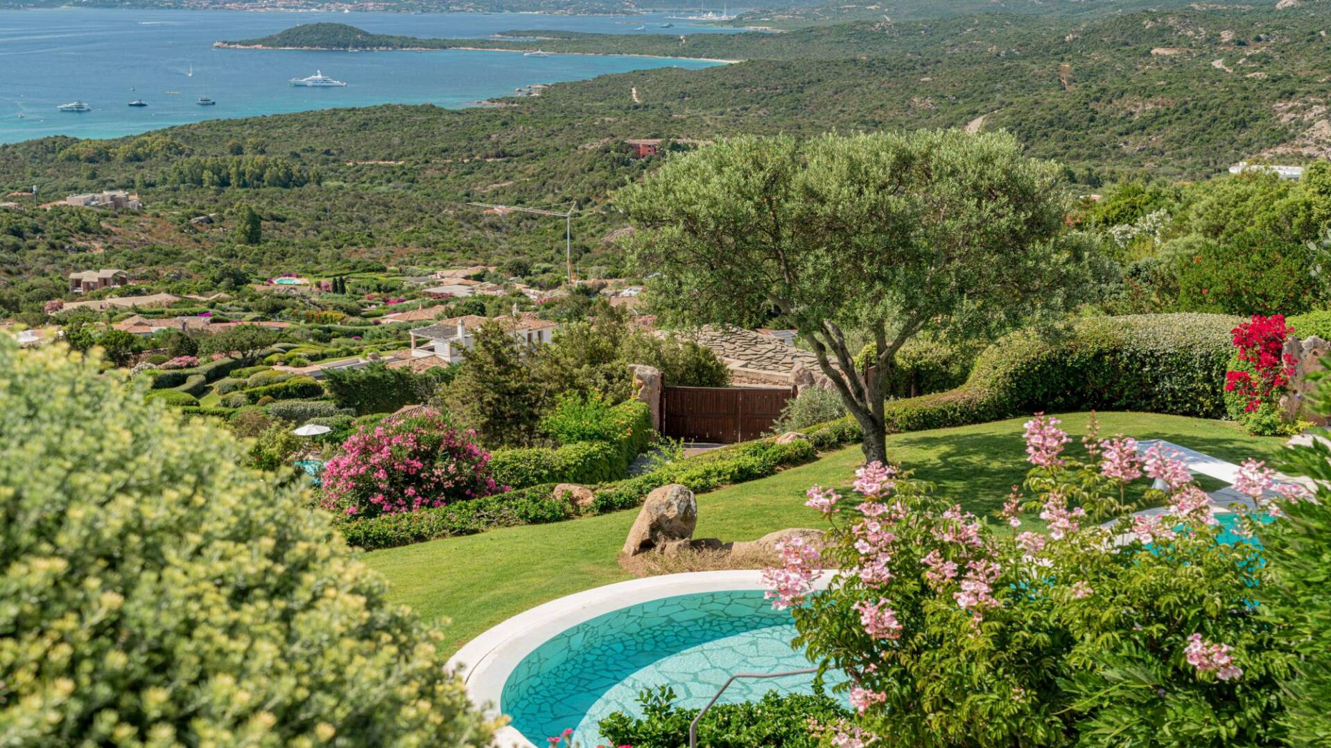 manicured garden with sea view 