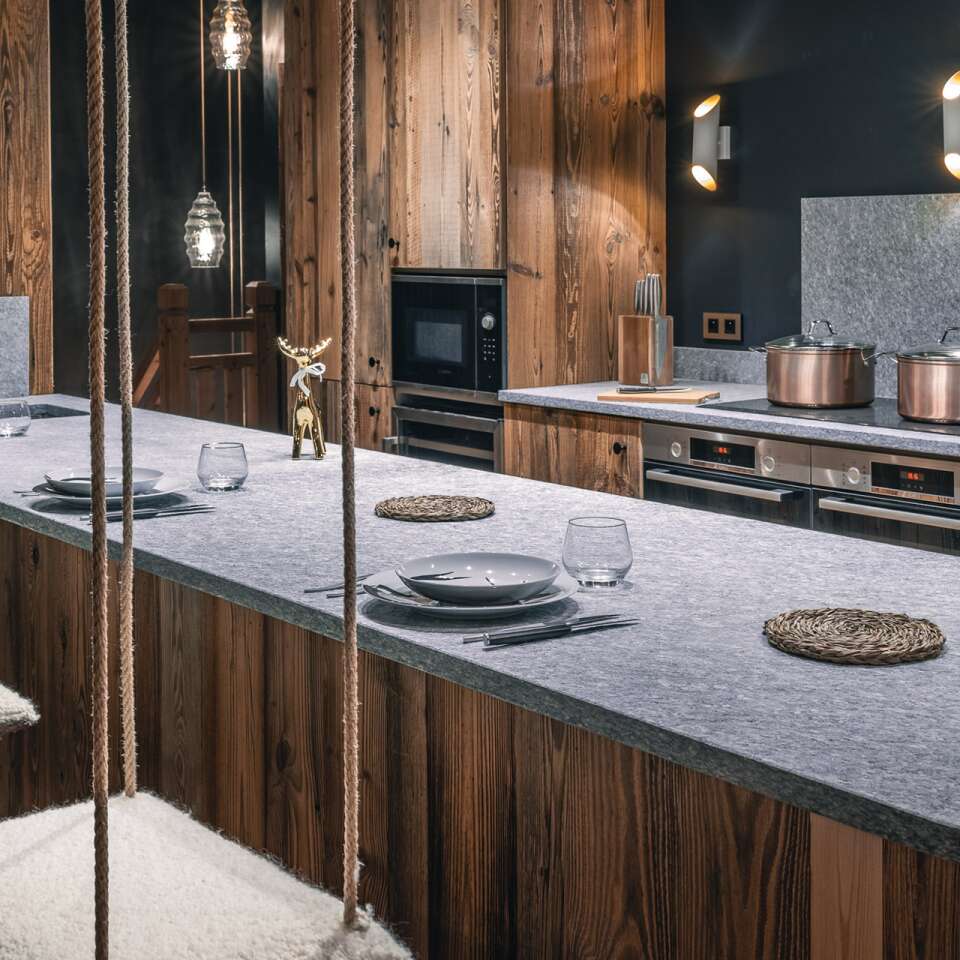 gourmet kitchen with cooking island