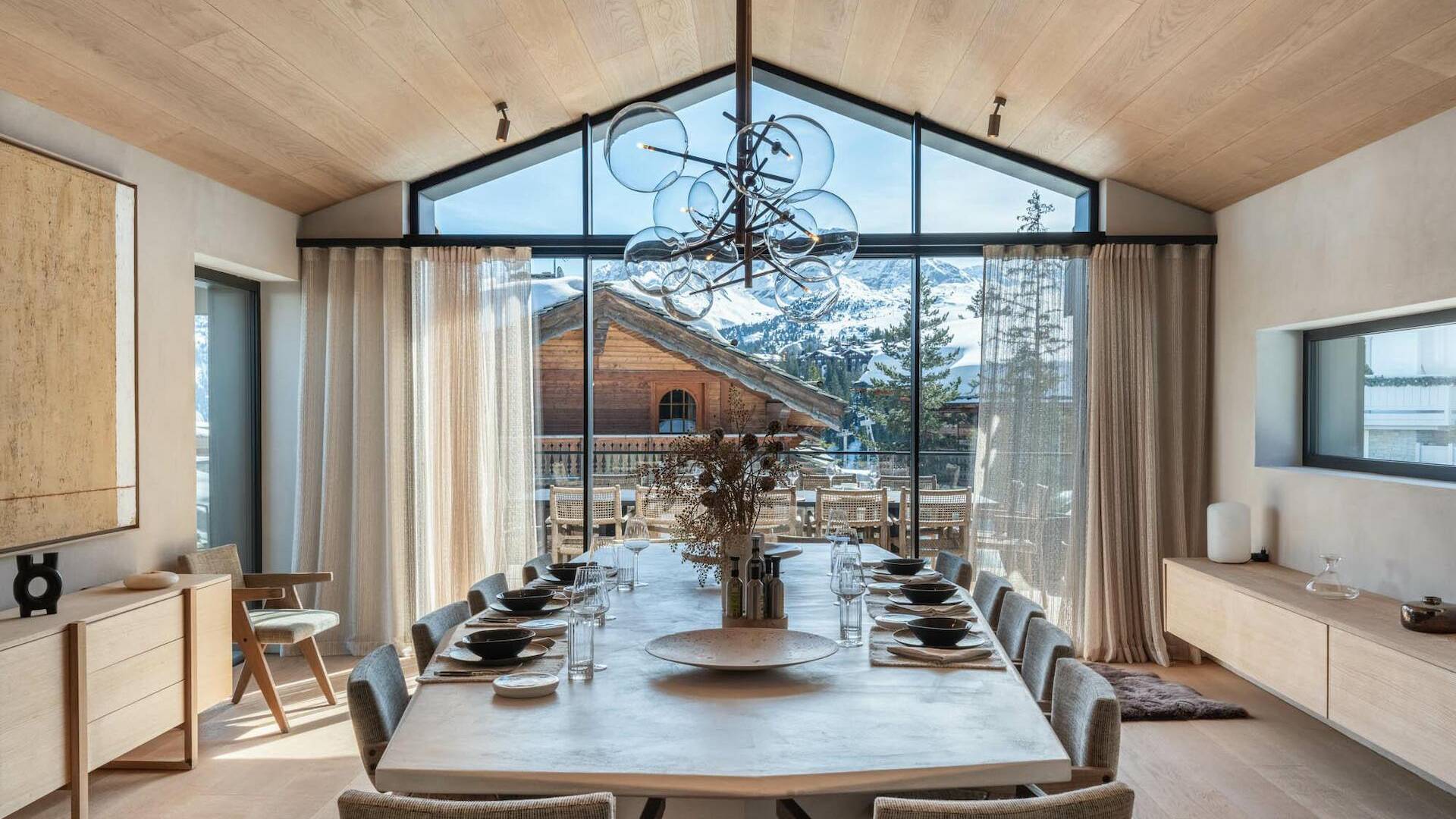 dining room with floor-to-ceiling windows