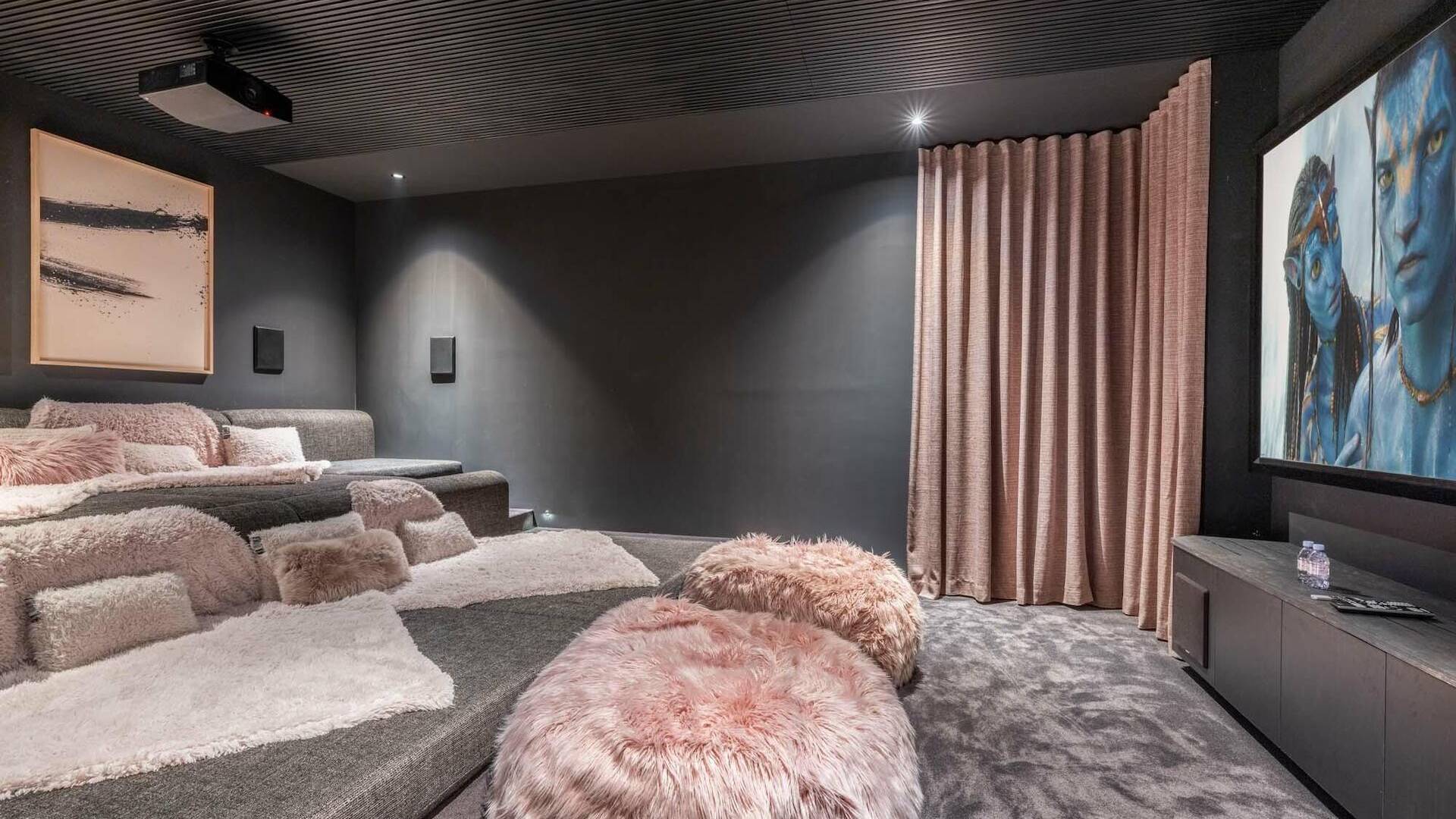 cinema room with large TV