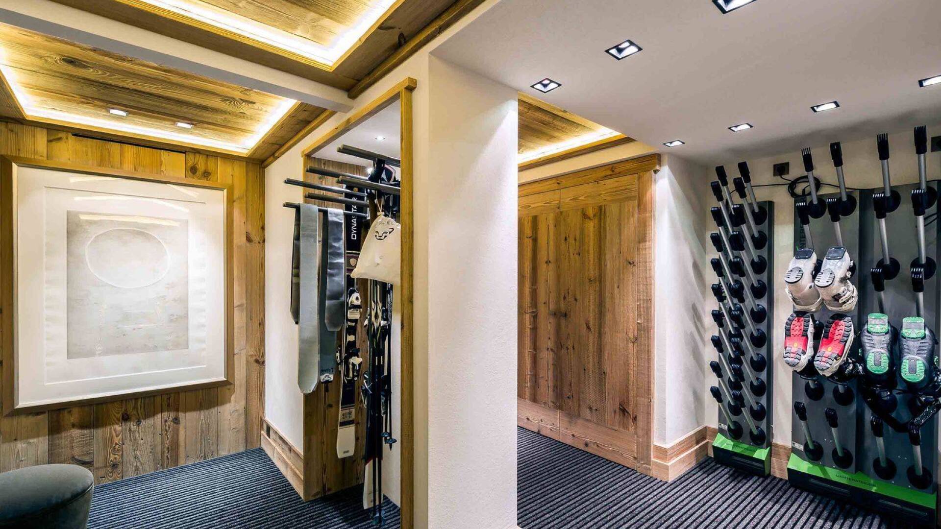 equipped ski room
