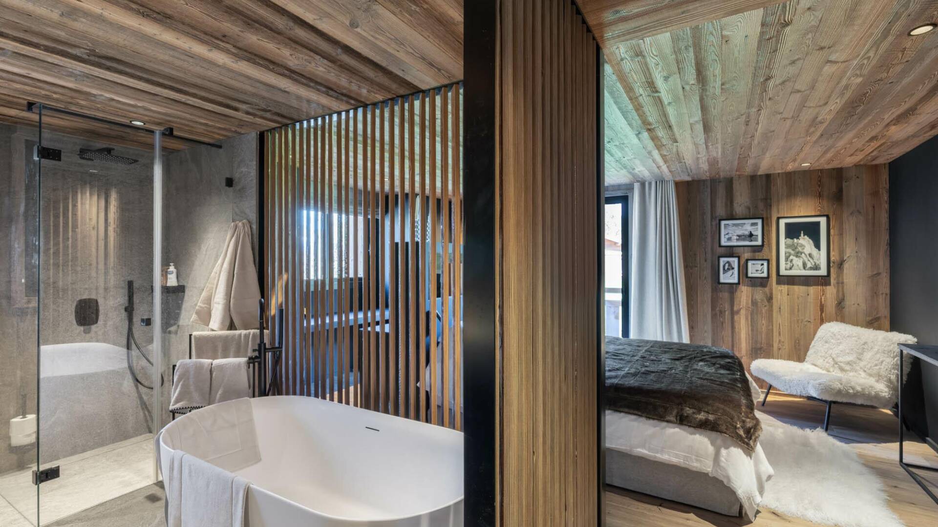 luxury double bedroom with en suite bathroom