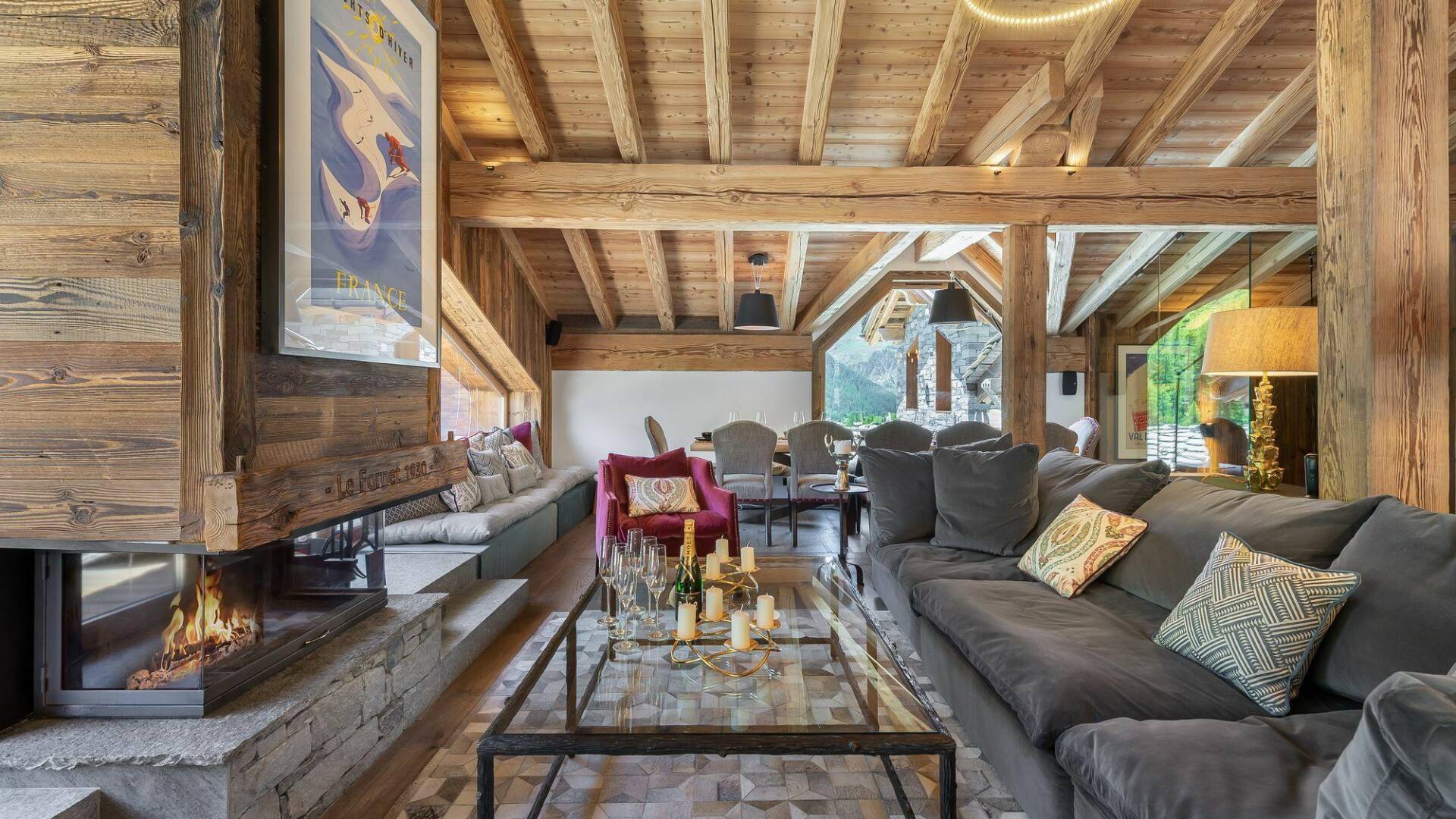 contemporary design and wooden ceiling