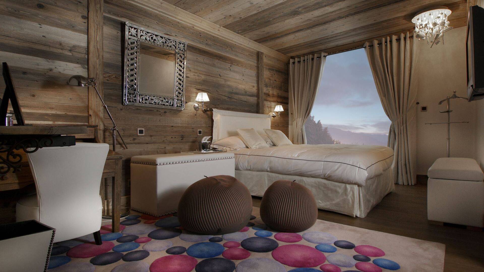 double bedroom with French windows