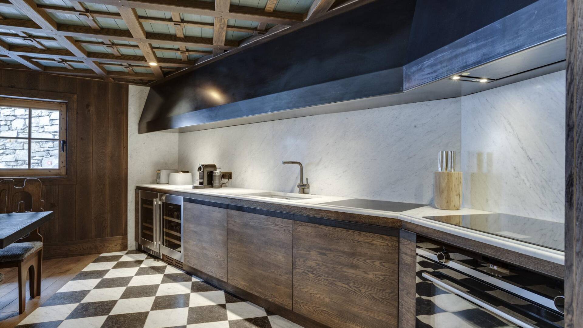 fully equipped kitchen with induction hubs