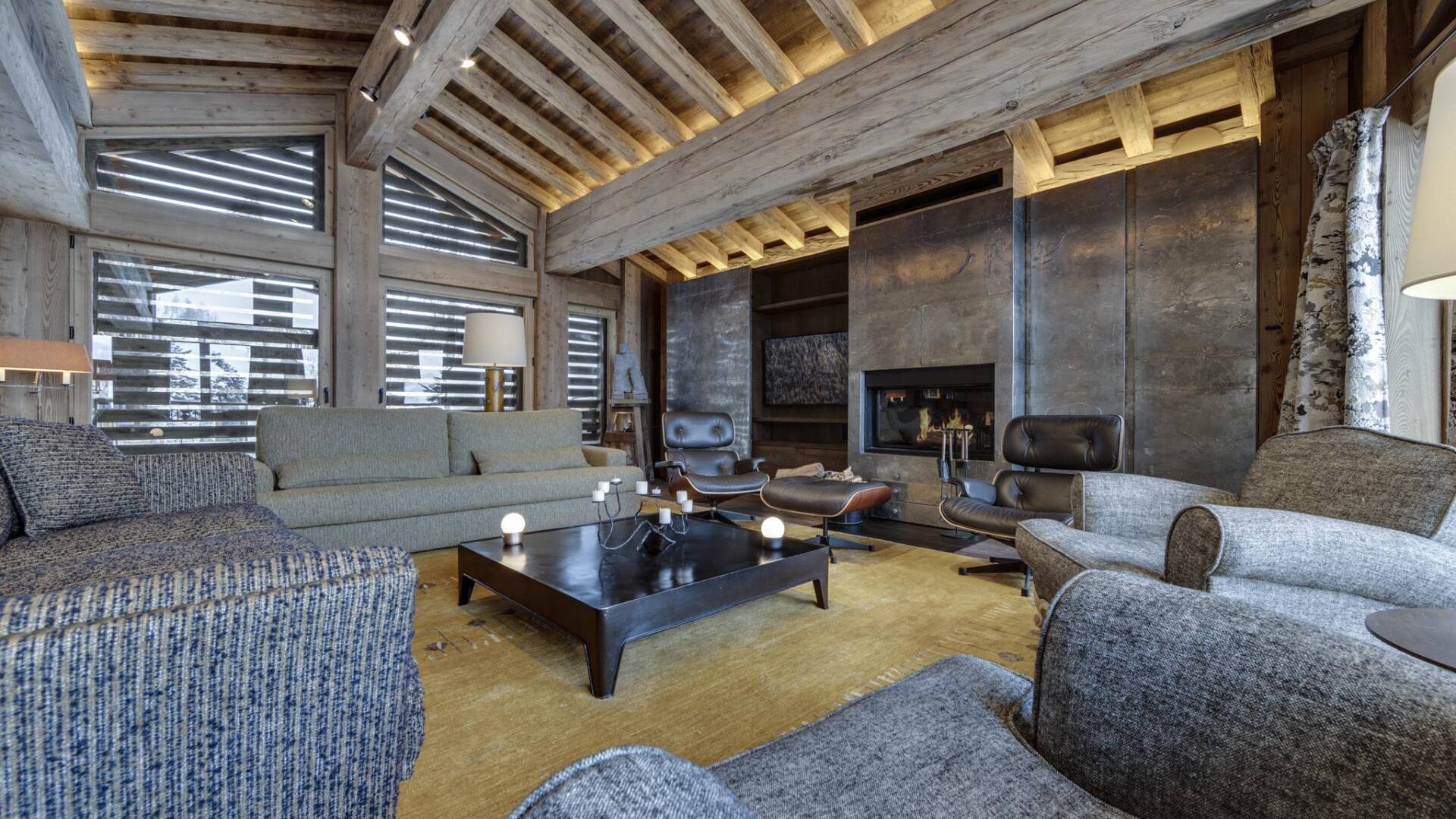 living room with fireplace
