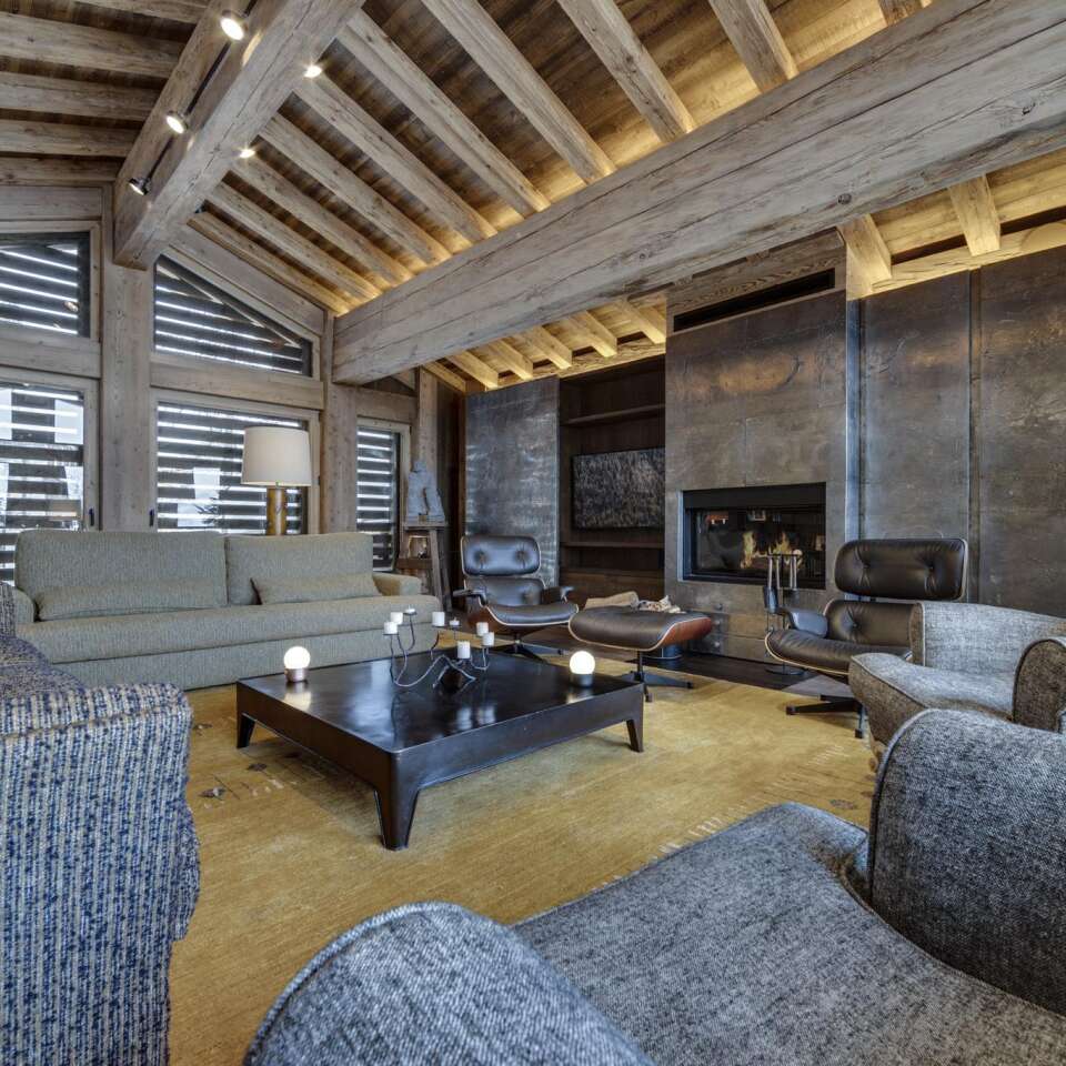 living room with fireplace