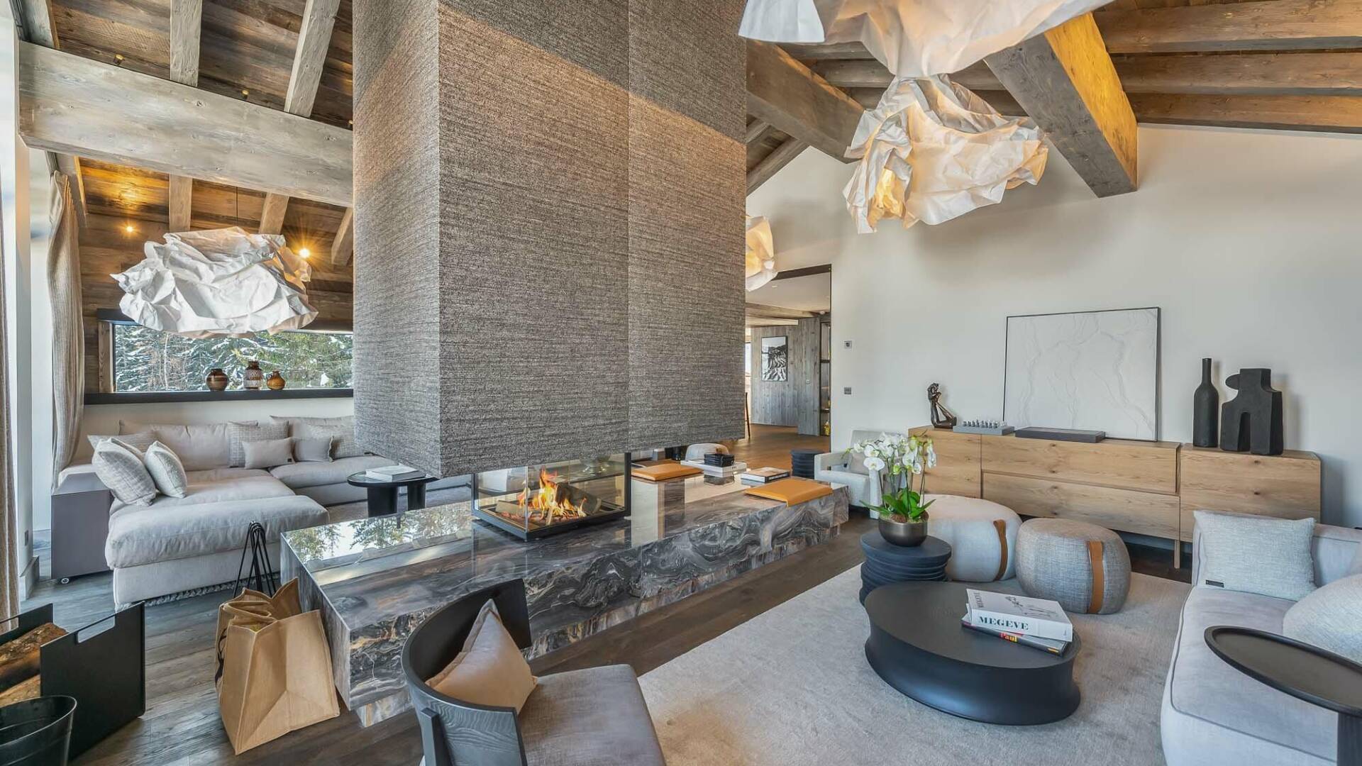 living room with high-end amenities