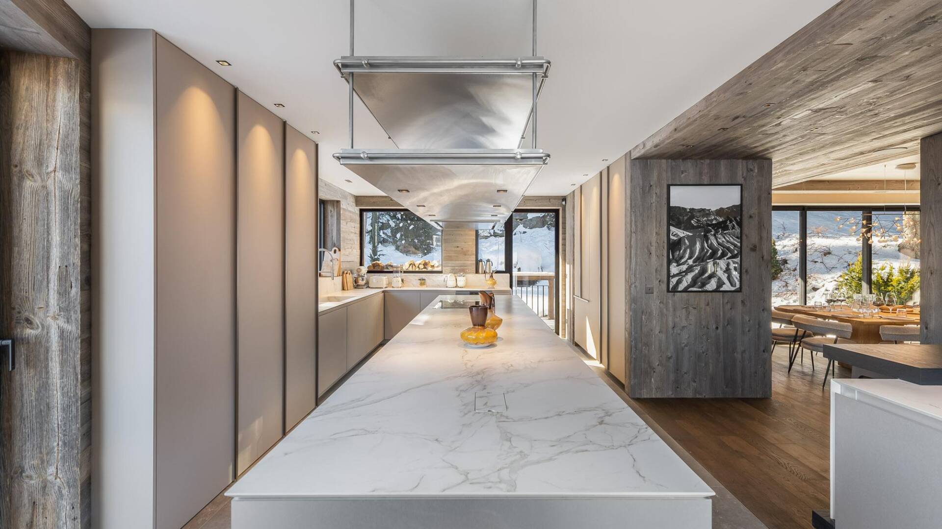large marble cooking island