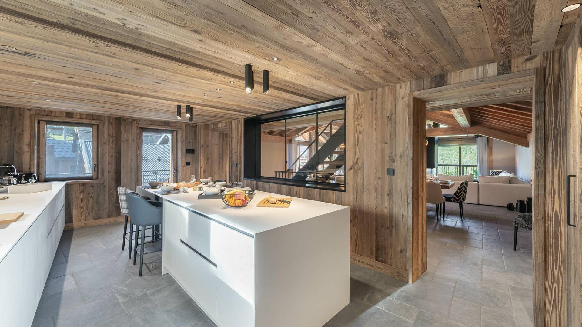 gourmet kitchen with cooking island