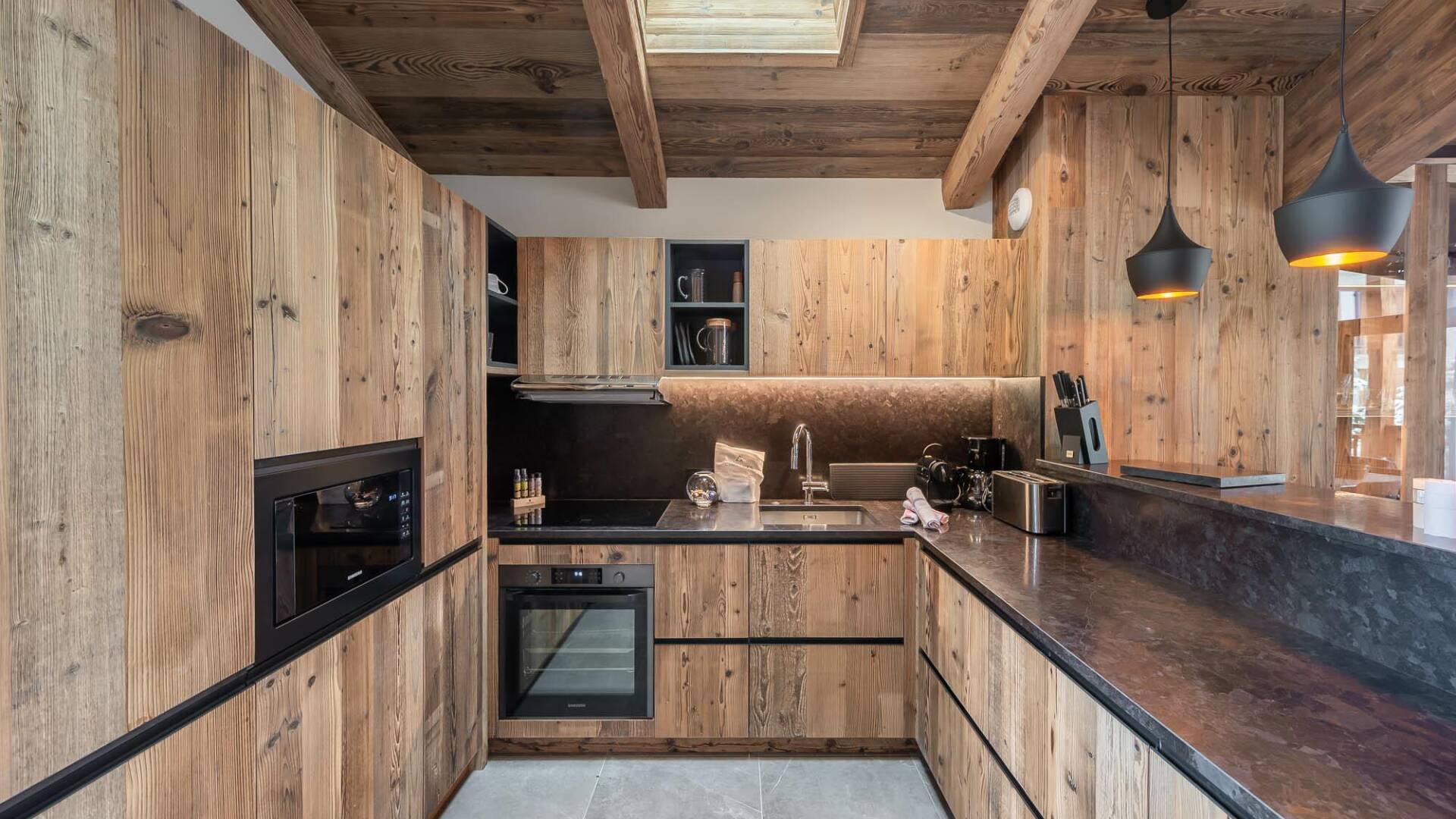 fully-equipped kitchen with high-end appliances