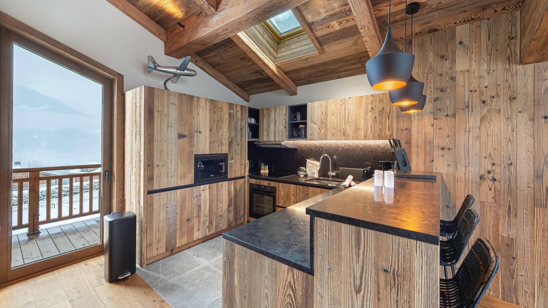 gourmet kitchen with cooking island