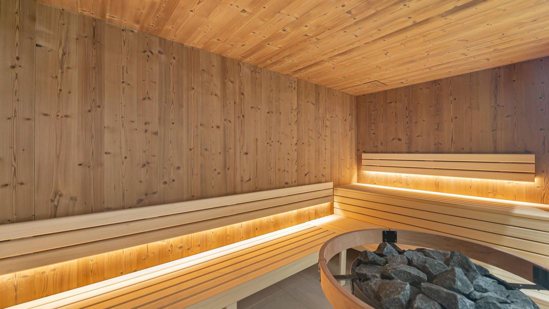 private wellness area with sauna